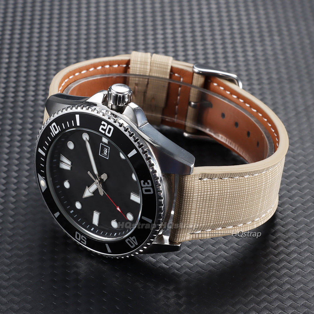 Leather Watch Strap with Plaid - đánh giá và giá Suede Strap Watch