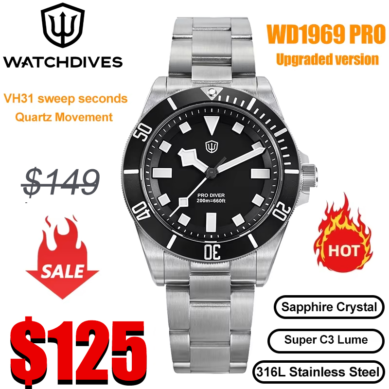 Watchdives WD1969 Pro 38mm Qua - đánh giá và giá Rolex Watch Submariner